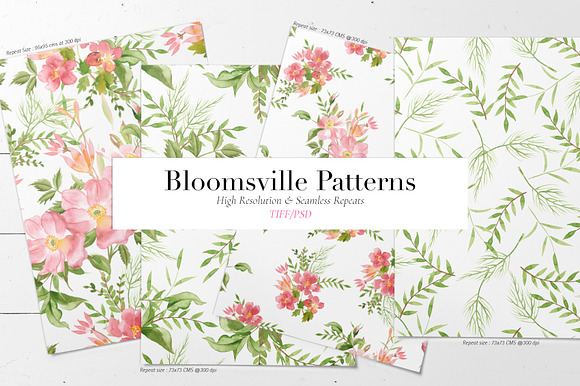 Watercolor Florals #01 in Patterns - product preview 8