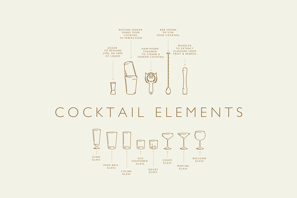 Cocktail Elements - Vector & PNG