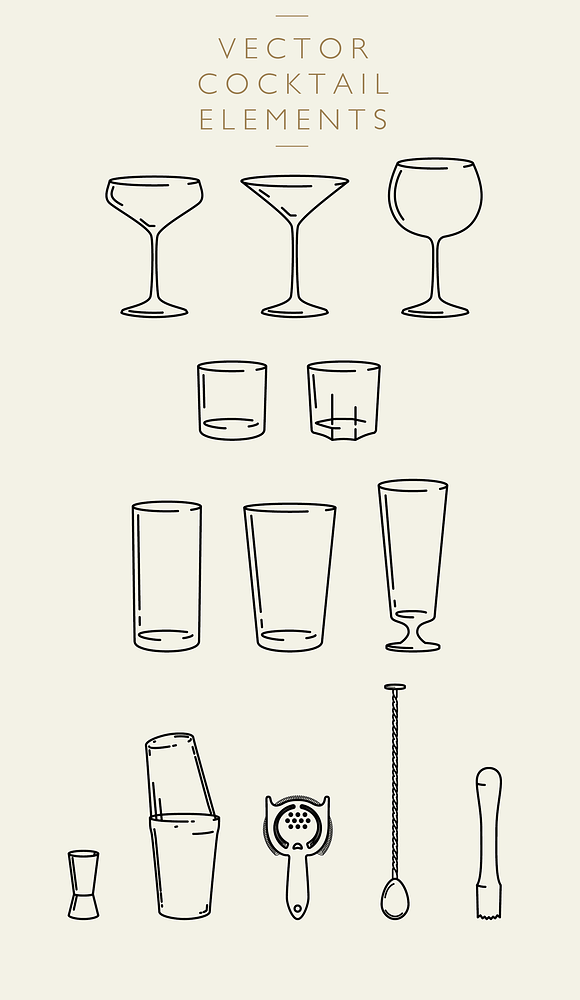 Cocktail Elements - Vector & PNG in Objects - product preview 1