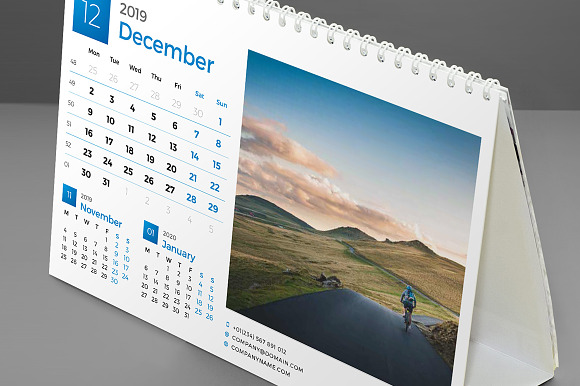 Desk Calendar 2019 (DC009-19) in Stationery Templates - product preview 4