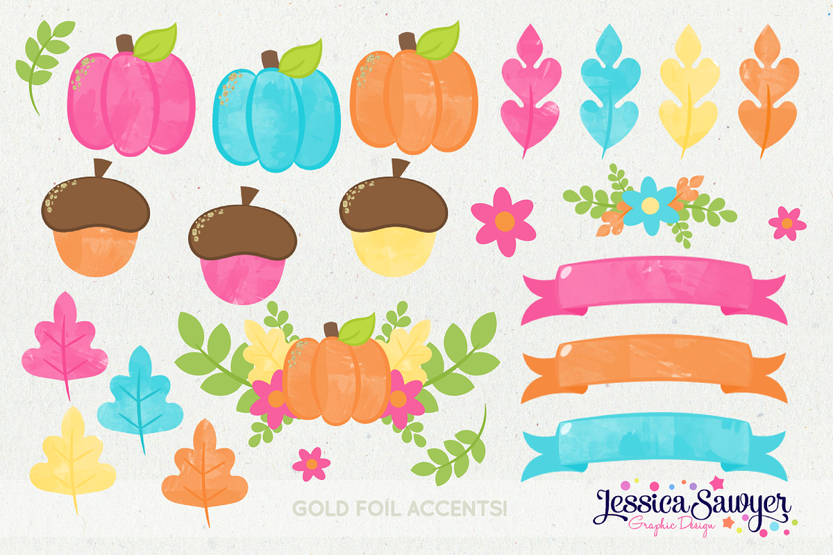 Fall Watercolor Clipart in Illustrations - product preview 8