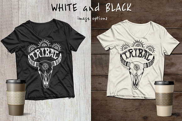 Tribal skull & feathers in Illustrations - product preview 3