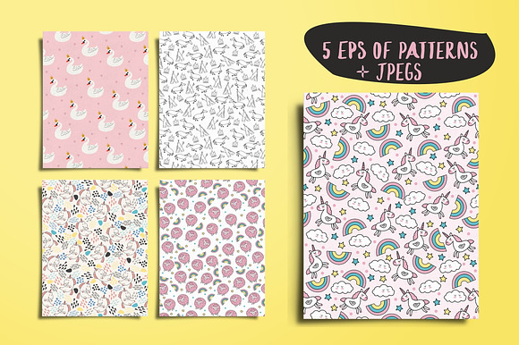 Set of 5 "Baby style" patterns.  in Patterns - product preview 1