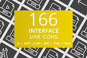 166 Interface Line Inverted Icons