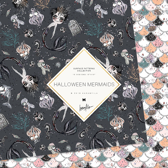 Halloween Mermaid Patterns in Patterns - product preview 1