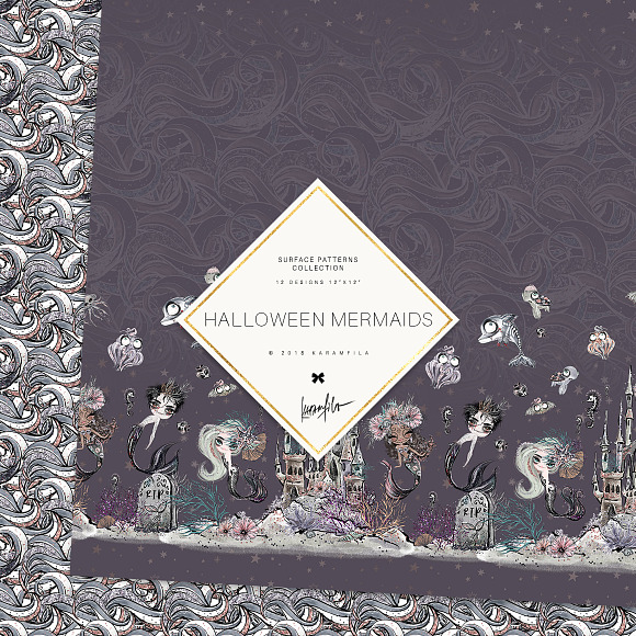 Halloween Mermaid Patterns in Patterns - product preview 2