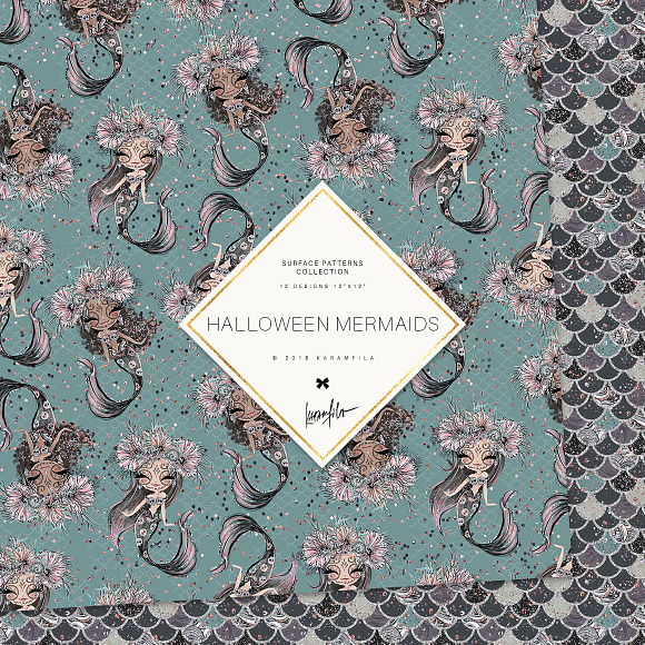 Halloween Mermaid Patterns in Patterns - product preview 3