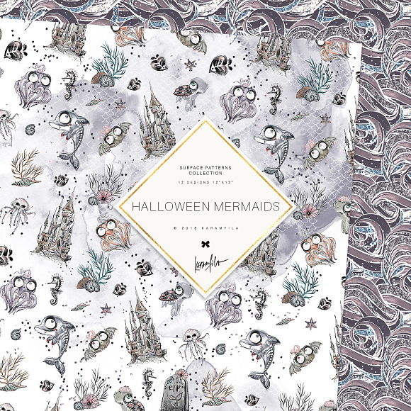Halloween Mermaid Patterns in Patterns - product preview 4