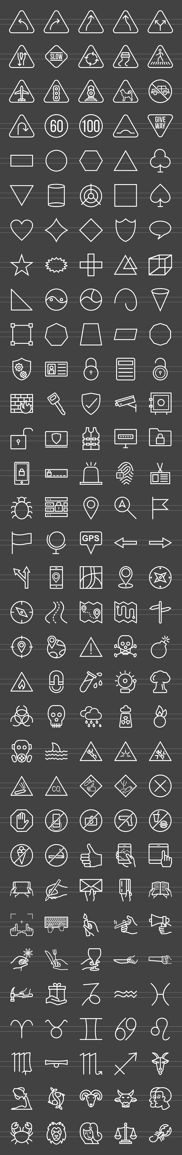 166 Signs Line Inverted Icons in Graphics - product preview 1