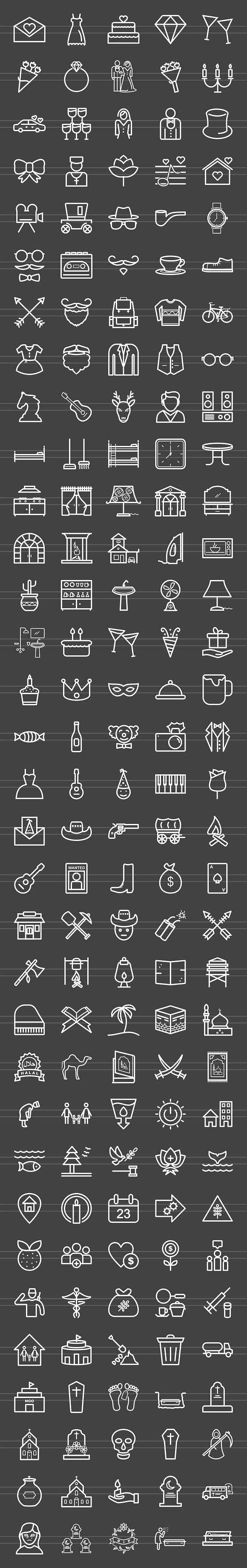 166 Lifestyle Line Inverted Icons in Graphics - product preview 1