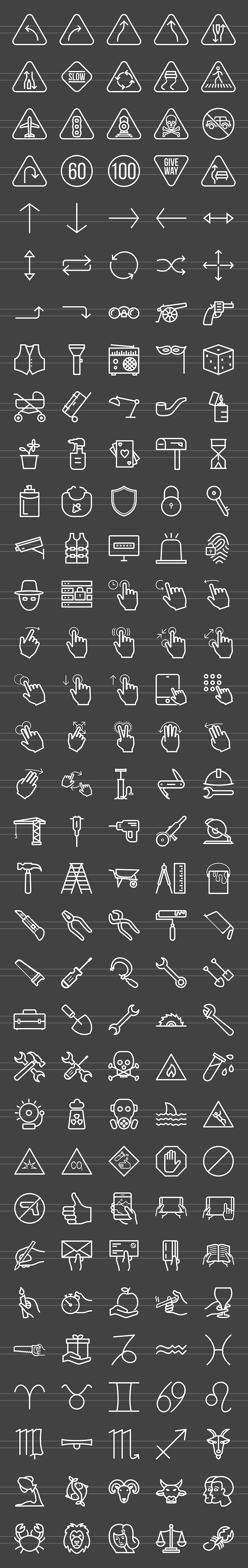 166 Signs & Symbols Line Icons in Graphics - product preview 1