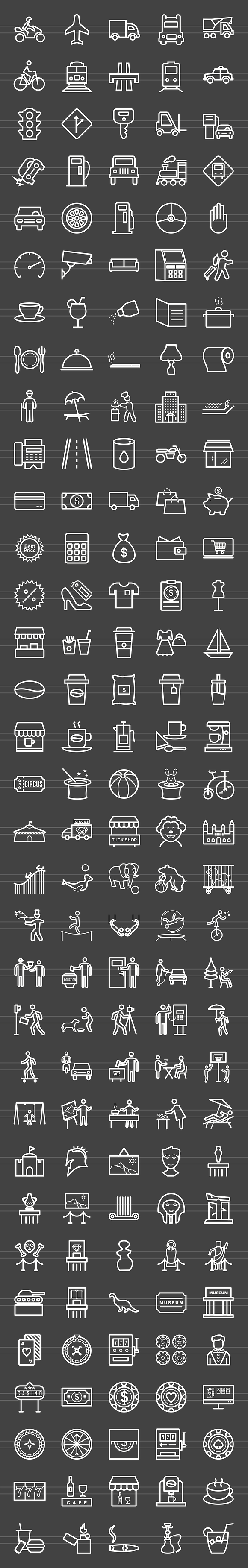 166 City Life Line Inverted Icons in Graphics - product preview 1