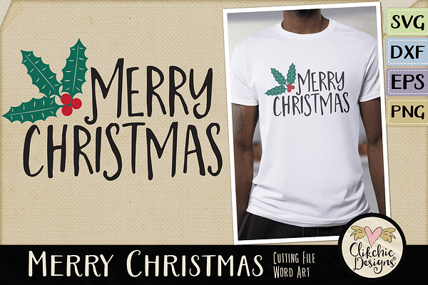 Merry Christmas Vector & SVG File