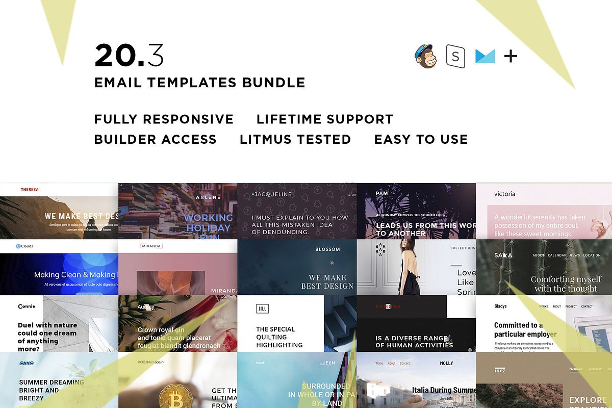 20 Email templates bundle III in Mailchimp Templates - product preview 8
