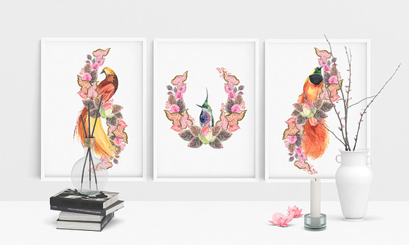 Large watercolor tropical set in Objects - product preview 11