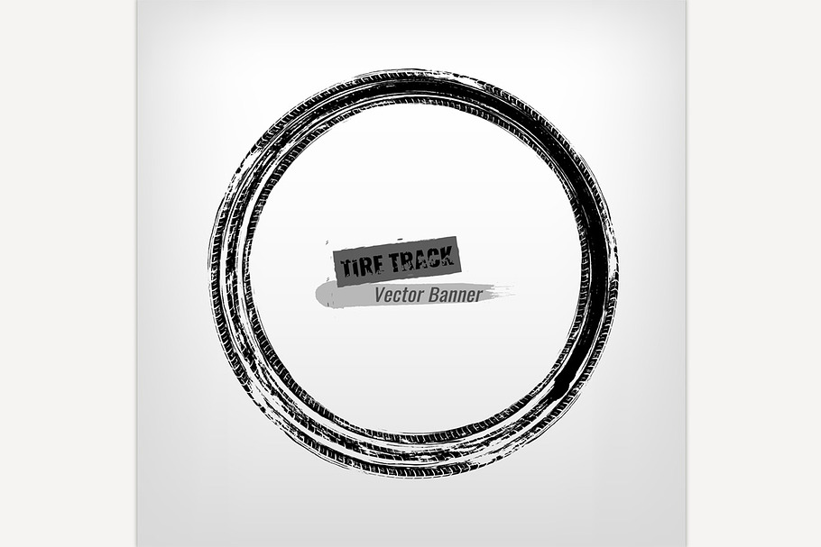 Tire track circle grunge frame in Illustrations - product preview 8