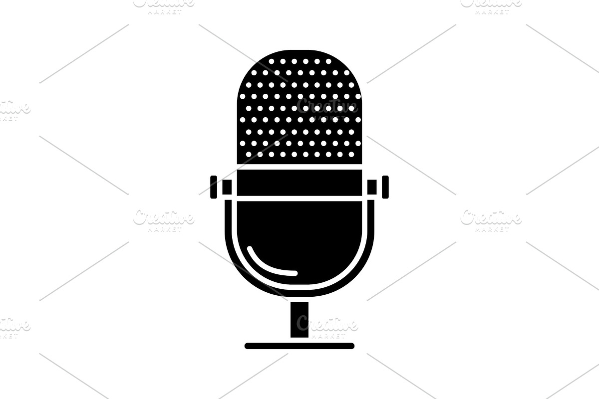 Microphone linear glyph icon in Graphics - product preview 8