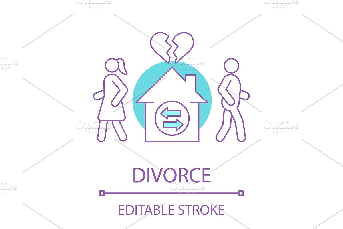 Divorcing couple concept icon in Graphics - product preview 8