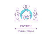 Divorcing couple concept icon
