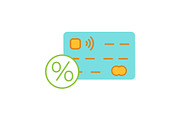 Credit card interest rate color icon