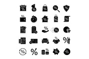 Percents glyph icons set