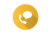 Handset with speech bubble icon