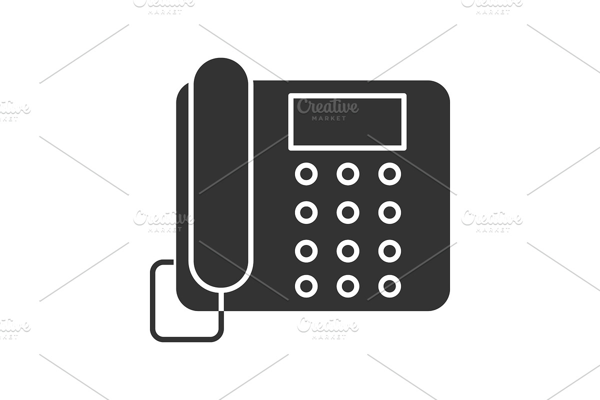 Landline phone glyph icon in Graphics - product preview 8