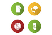 Phone communication icons set