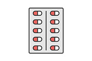 Pills blister color icon