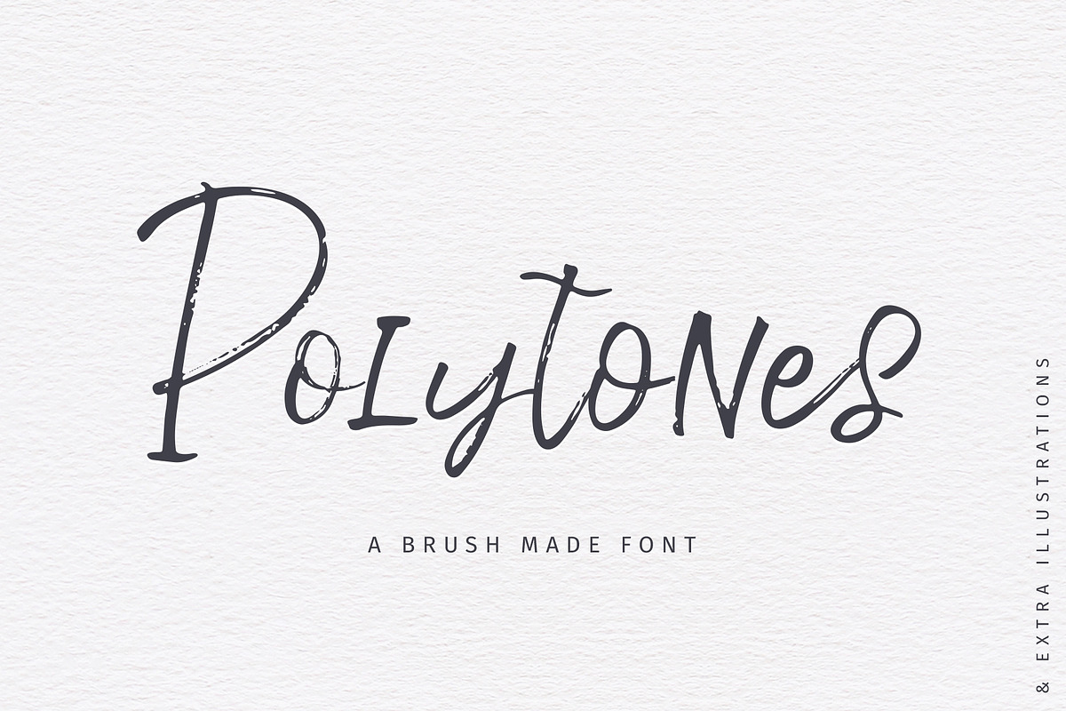 Polytones | A Brush Made Font in Script Fonts - product preview 8
