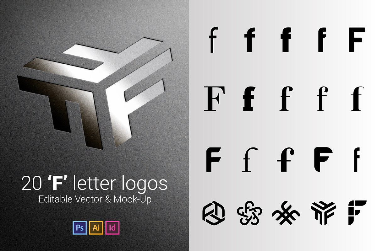 20 F Letter Logos - Vector & Mock-Up in Logo Templates - product preview 8
