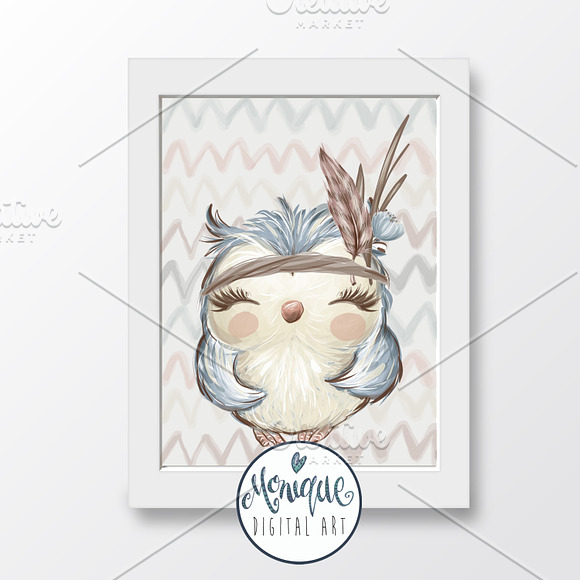 Woodland baby animals hand painted in Illustrations - product preview 3