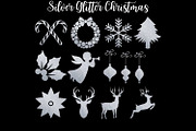 Silver Glitter Christmas Clipart