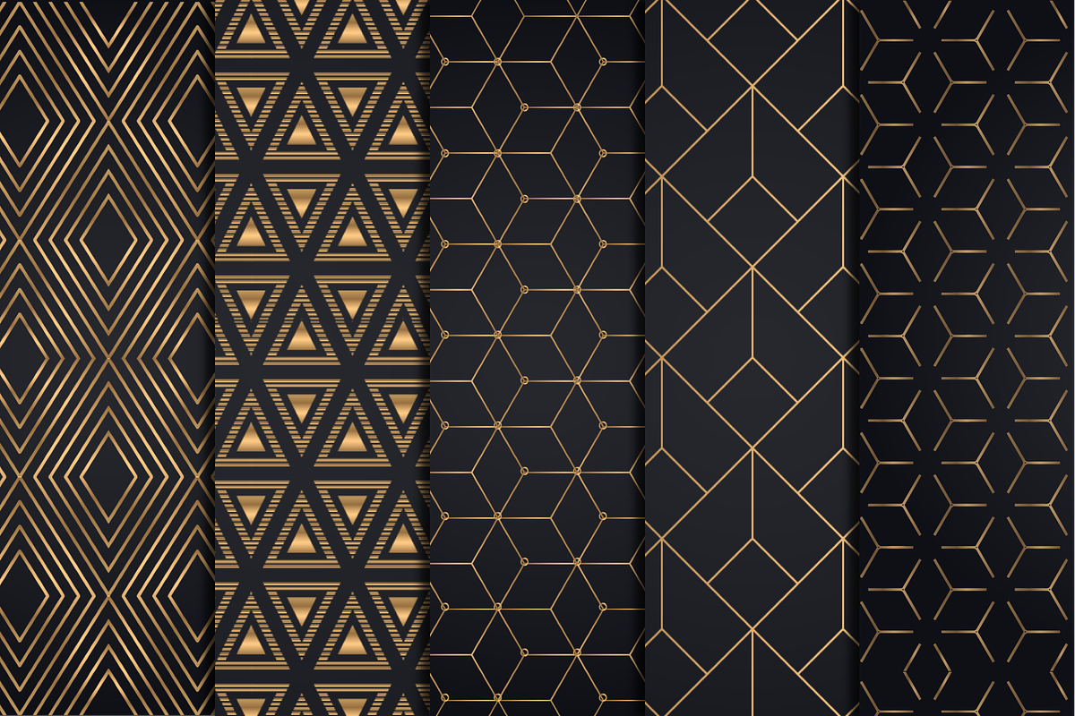 Golden Geometric Backgrounds in Patterns - product preview 8