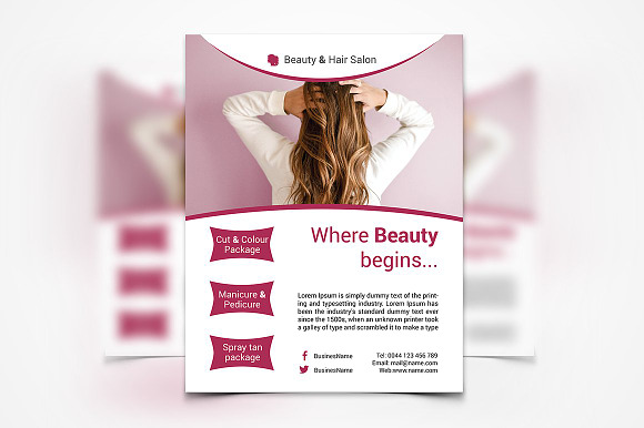 Hair Style Flyers in Flyer Templates - product preview 1