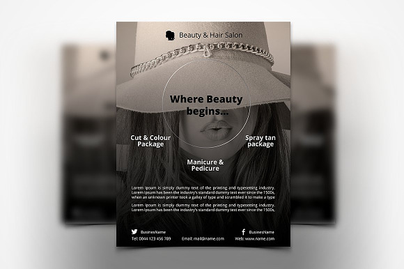 Hair Style Flyers in Flyer Templates - product preview 2