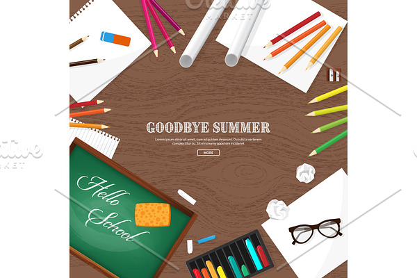 Back to school flat background