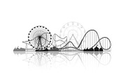 Vector illustration. Ferris wheel