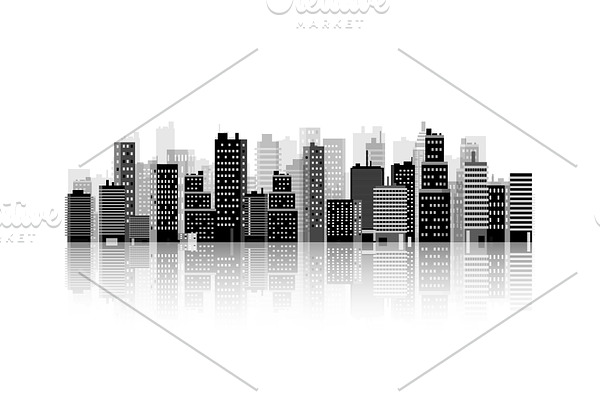 Vector illustration. Set of city