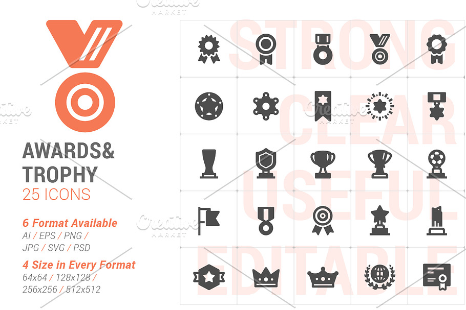 Awards & Trophy Filled Icon in Graphics - product preview 8