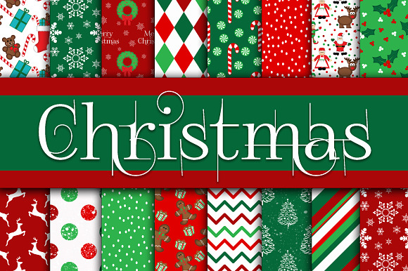 Christmas Digital Paper Bundle in Patterns - product preview 4