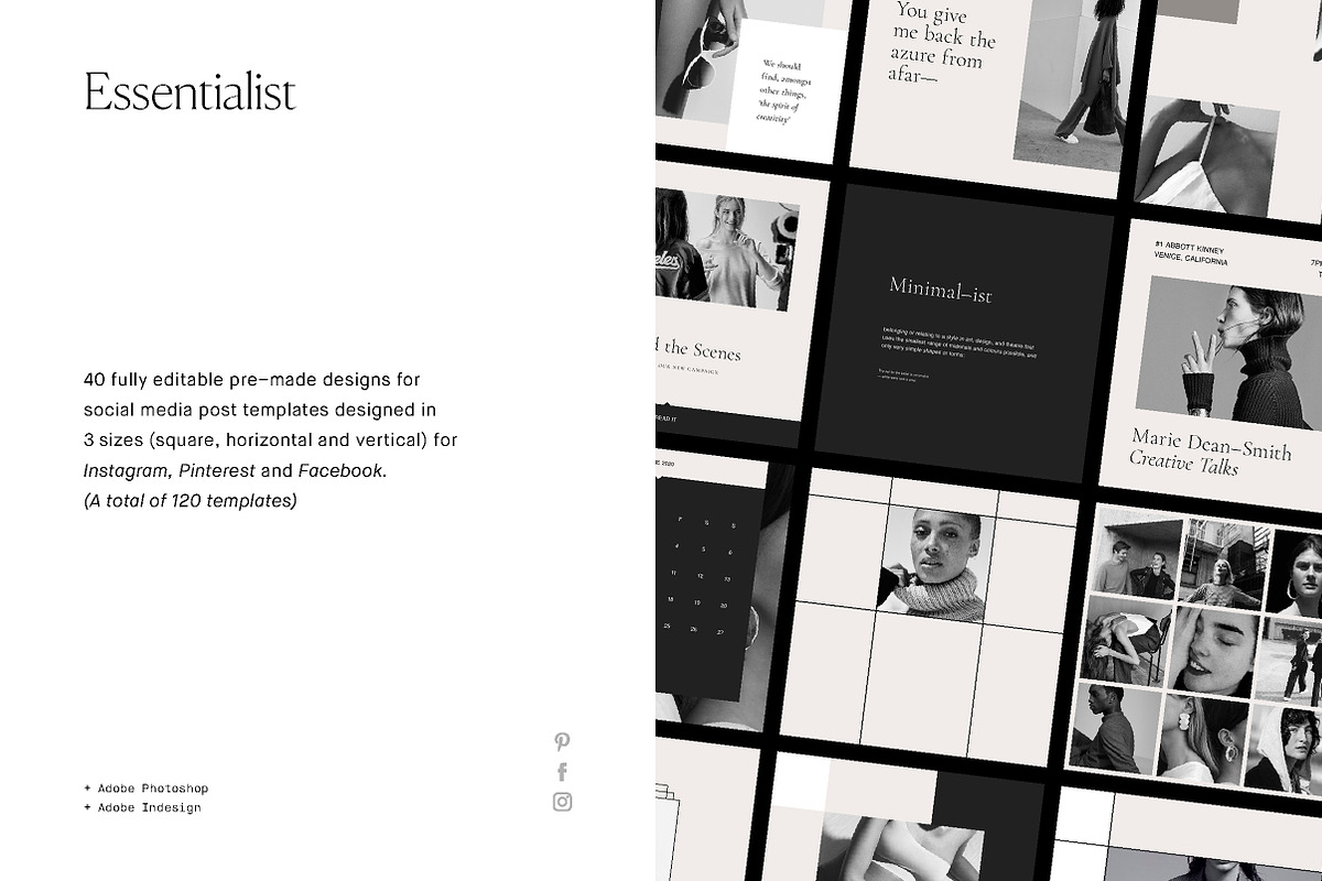 Essentialist Social Media Pack in Social Media Templates - product preview 8