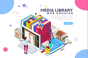 Media Library Vector Banner