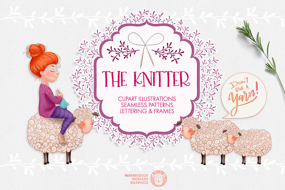 The Knitter - Cheerful Clipart Set