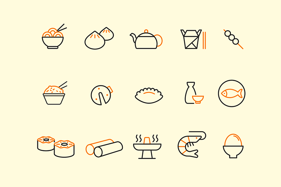 15 Chinese Food Icons