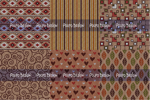 Patterned Burlap Digital Papers in Patterns - product preview 2