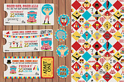 Circus Birthday Ticket+pattern