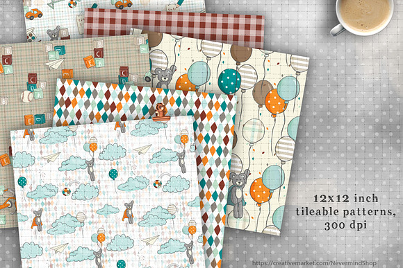 Baby Boy digital papers in Patterns - product preview 2