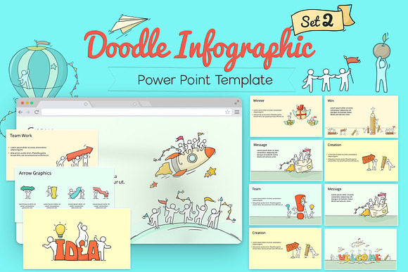 PowerPoint Doodle Infographic Set 2 in PowerPoint Templates - product preview 11
