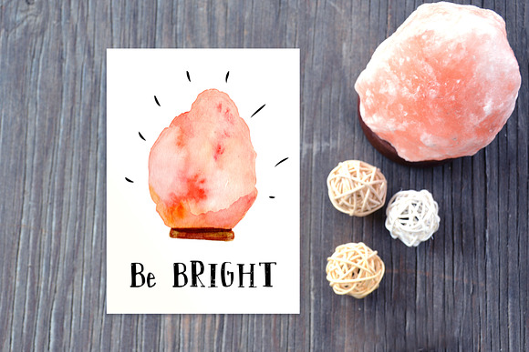 Watercolor Salt Lamp Collection in Illustrations - product preview 1